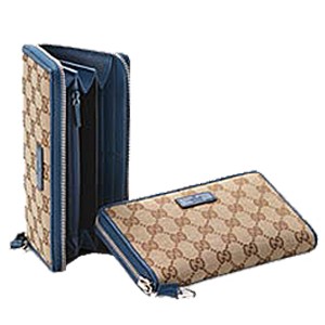 Brun Bleu Gucci Continental Portefeuille Détail Mors